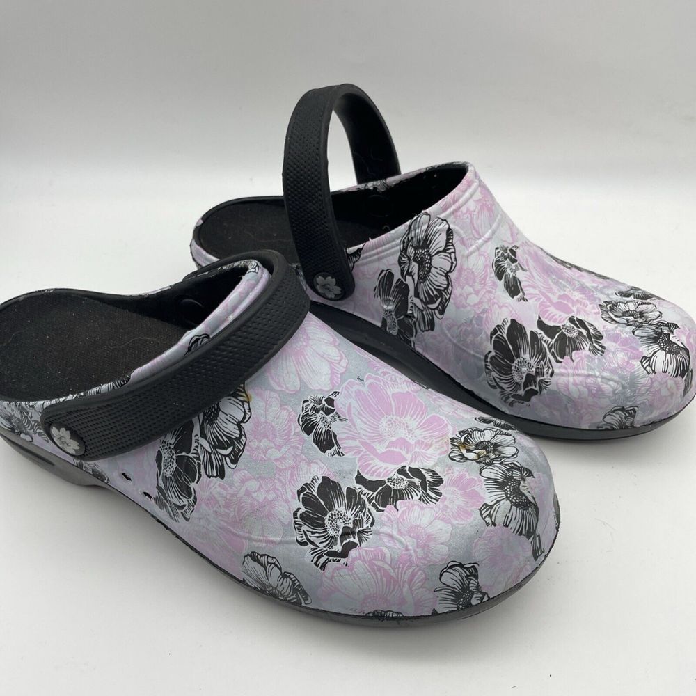 Sanita Women's Pink‎ Floral Clogs EU Size 38 US 6.5-7 Slip Resistant Soles